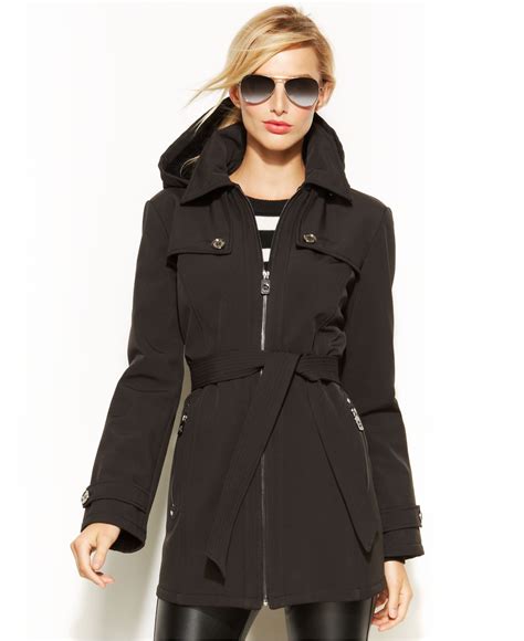 michael kors belted jacket with hood|michael kors insulated jacket.